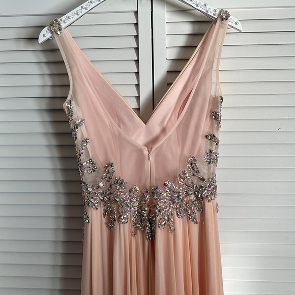 JVN by Jovani blush chiffon gown JVN99401 - Picture 7 of 7
